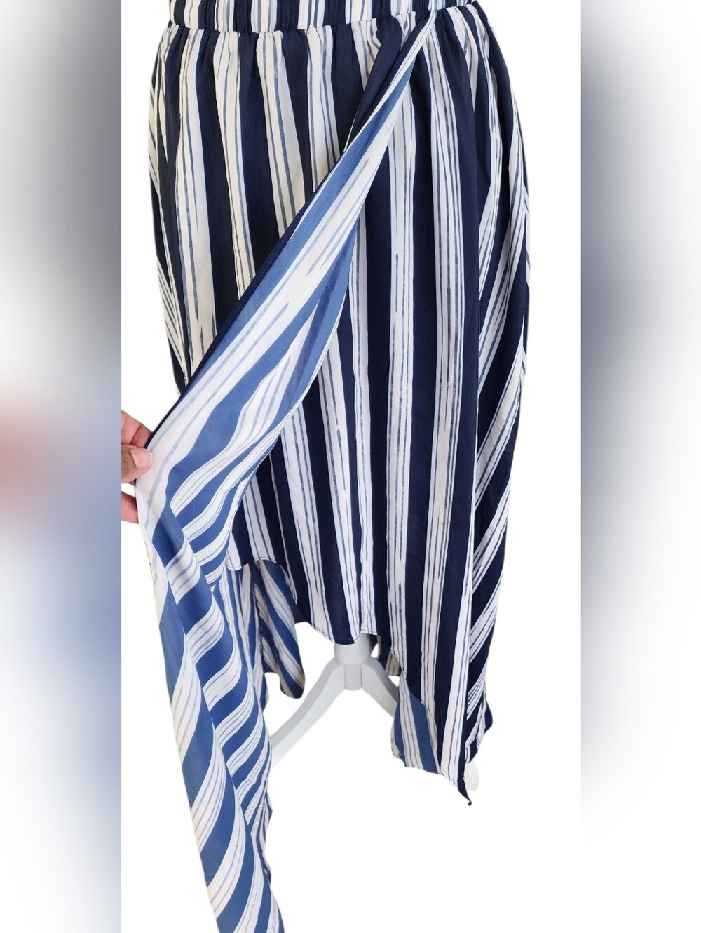 Lunemuse Navy and White Striped Maxi Skirt - Picture 5 of 10